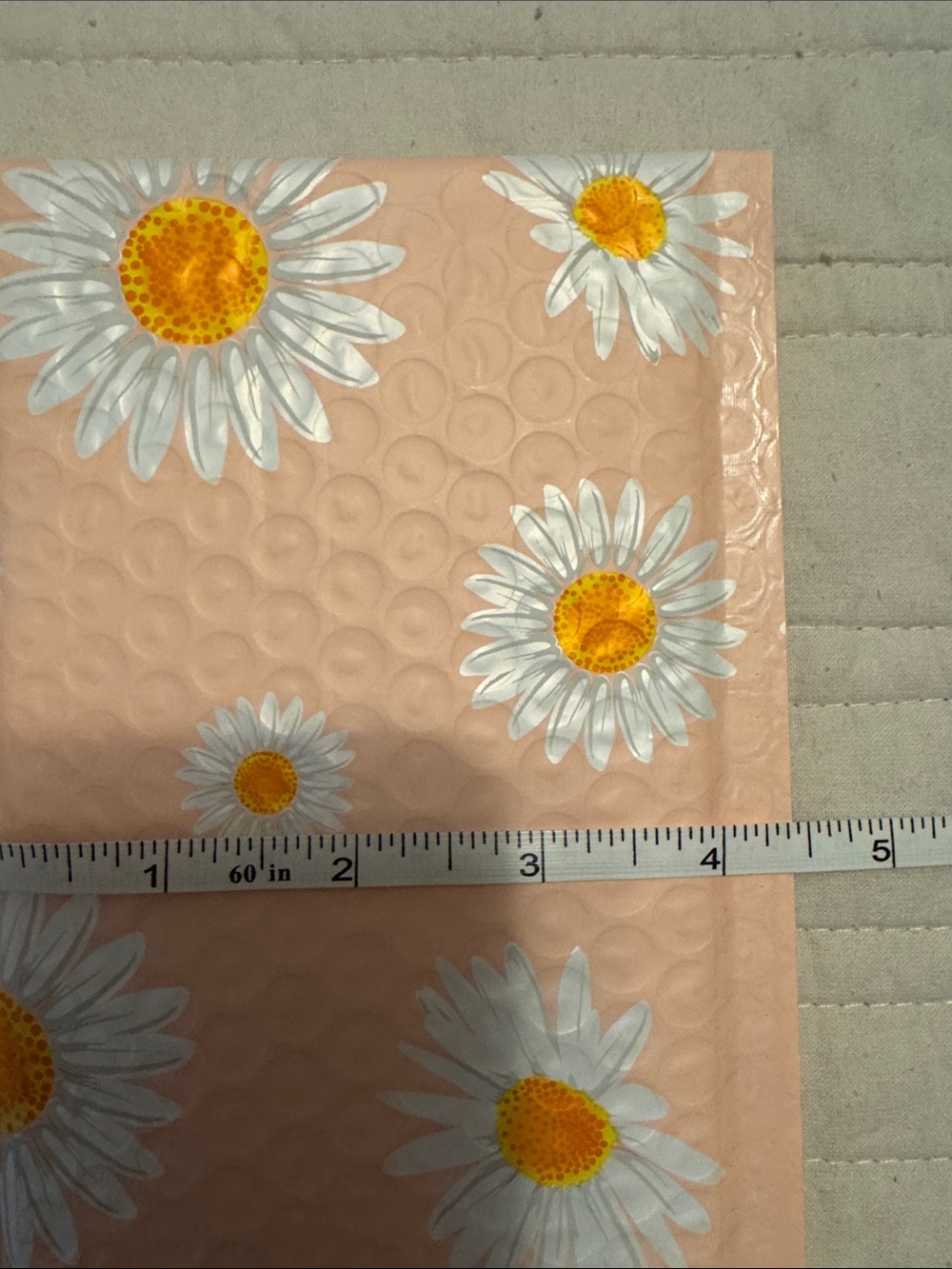 Daisy Pink Floral Bubble Mailers with Thank You Stickers - Picture 3 of 3